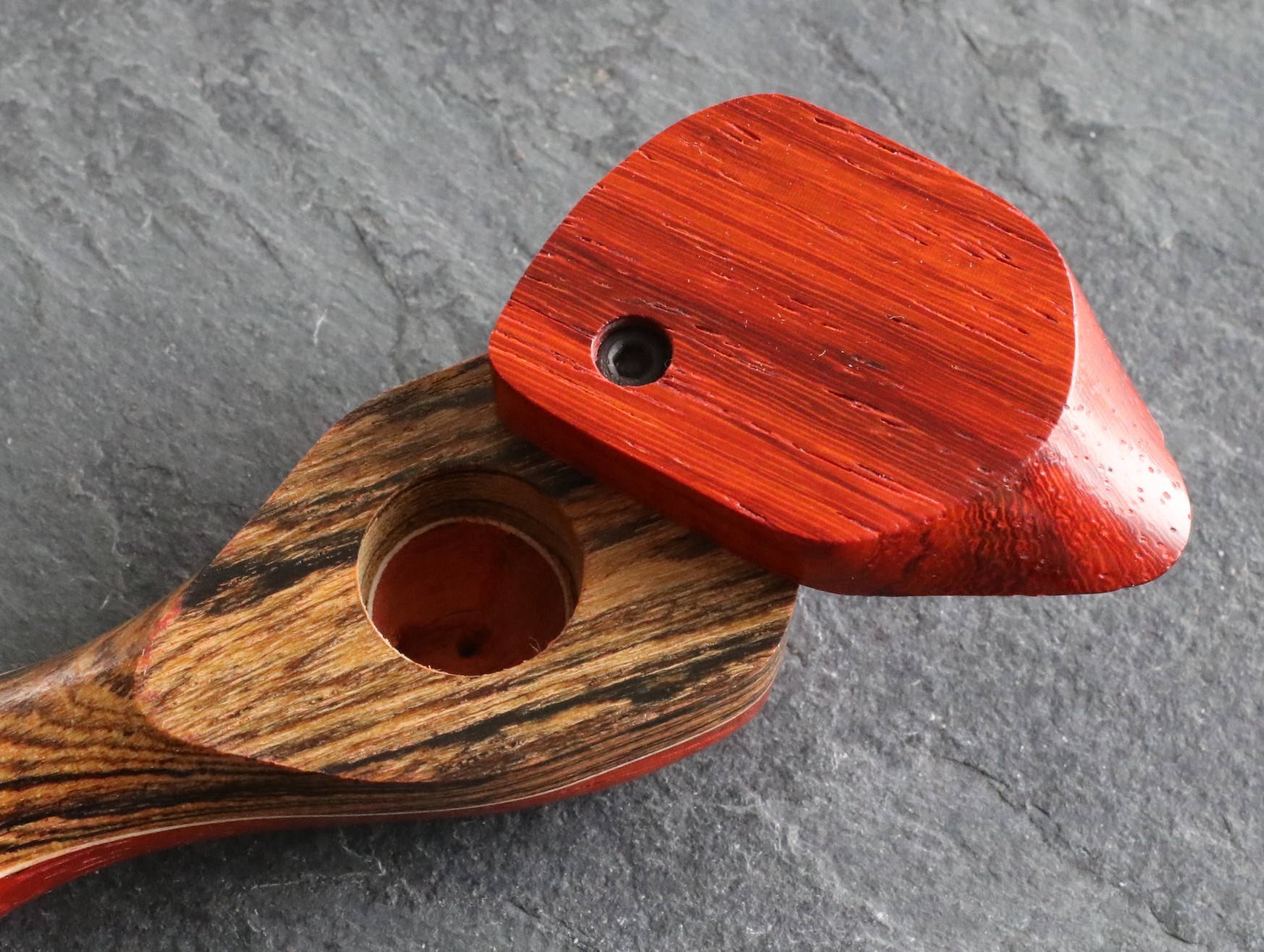 Exotic Wood Swivel Lid Pipe-TP43L-4"-American Handcrafted Smoking Pipe - Swivel Lid Smoking Pipe