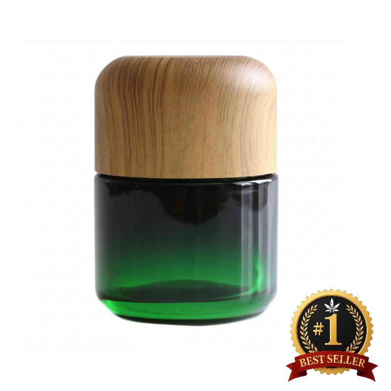 3" Glass Stash Jar-Smell Proof-Child Proof Lid-Safe and Secure Jar - 4' Glass Spoon Pipe