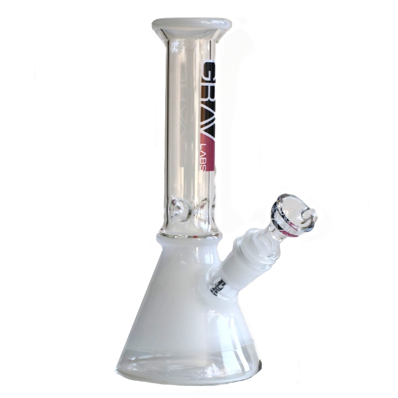 8" GRAV Glass Bong-Water Pipe-Downstem & Herb Slide-Pink/Black - 8' Water Bong by GRAV