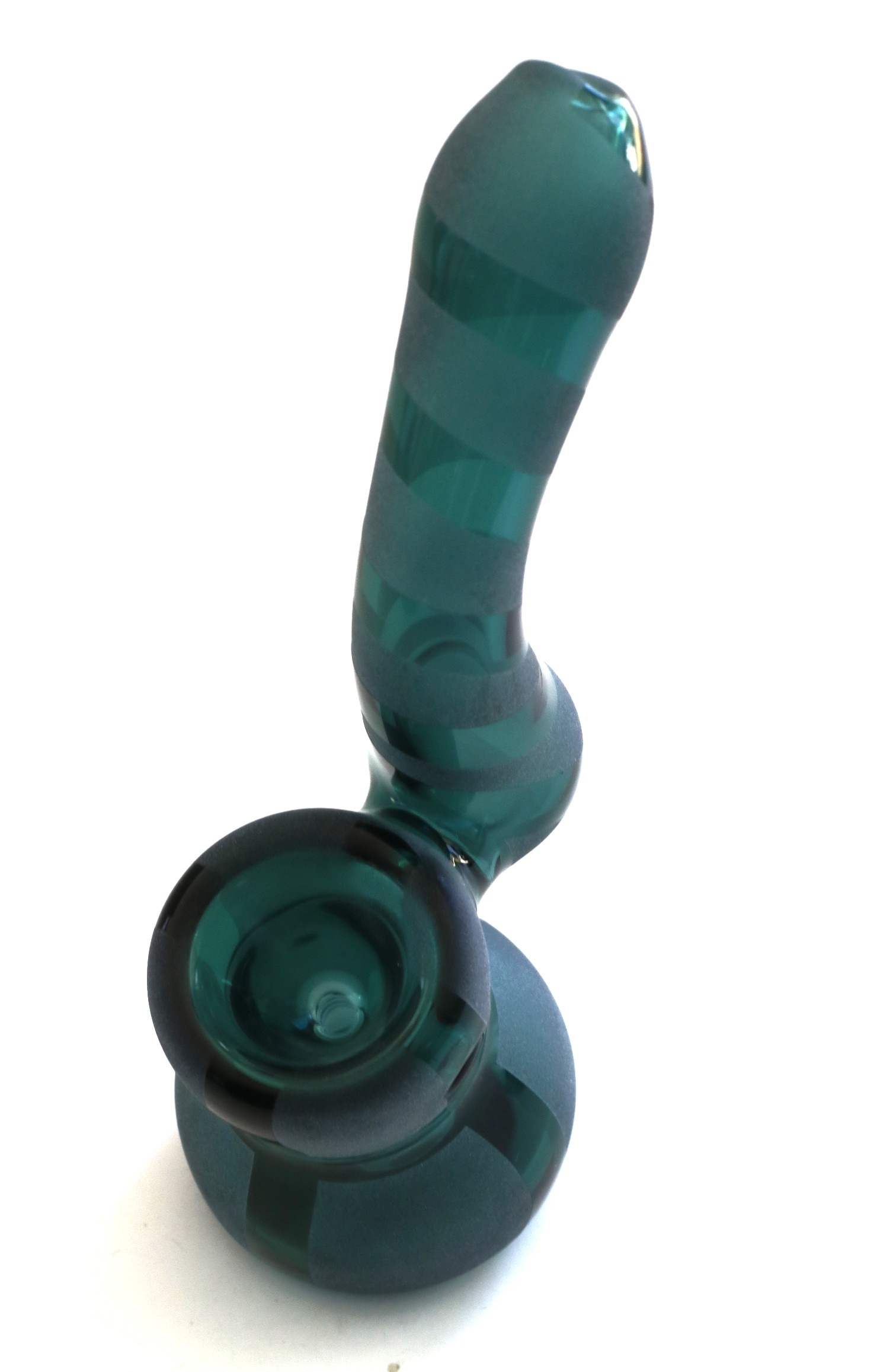 Mini-Glass Bubbler-Water Bong-Beaker-Striped Design-Thick Glass - 6' Glass Bubbler-Smoking Pipe