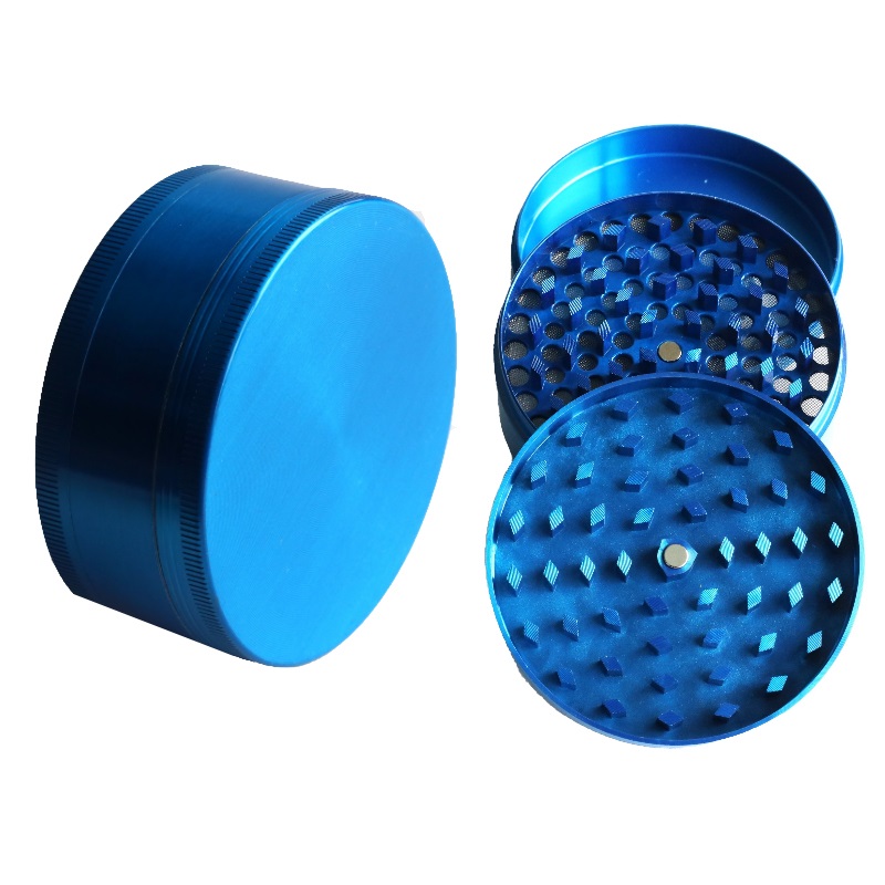 3" Professional Grade Herb Grinder- 3pc magnetic lid with screen- Top Quality-Blue - PRO 420 Herb Grinder