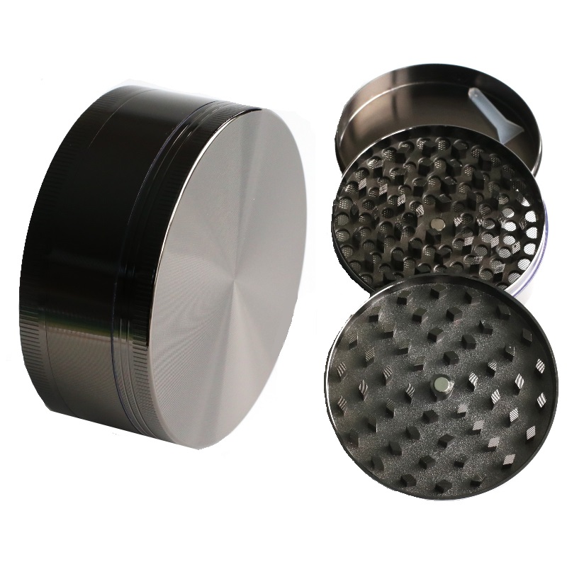 3" Professional Grade Herb Grinder- 3pc magnetic lid with screen- Top Quality-Gun Metal Gray - PRO 420 Herb Grinder