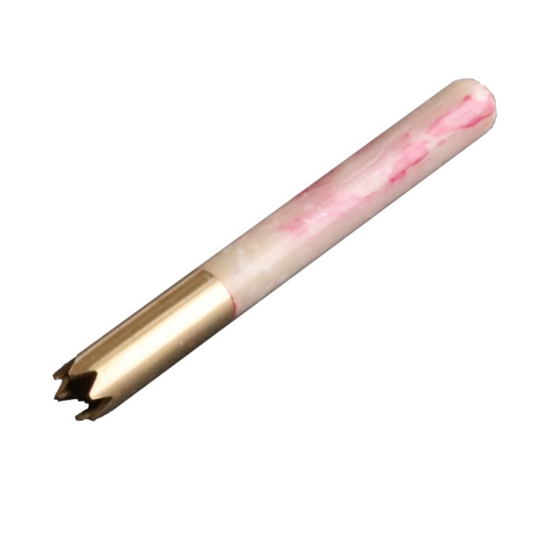3"Brass Grinder Tip Pipe-Designed for 4" Dugouts-Pink Resin Heat Cover - Brass Grinder Tip Pipe
