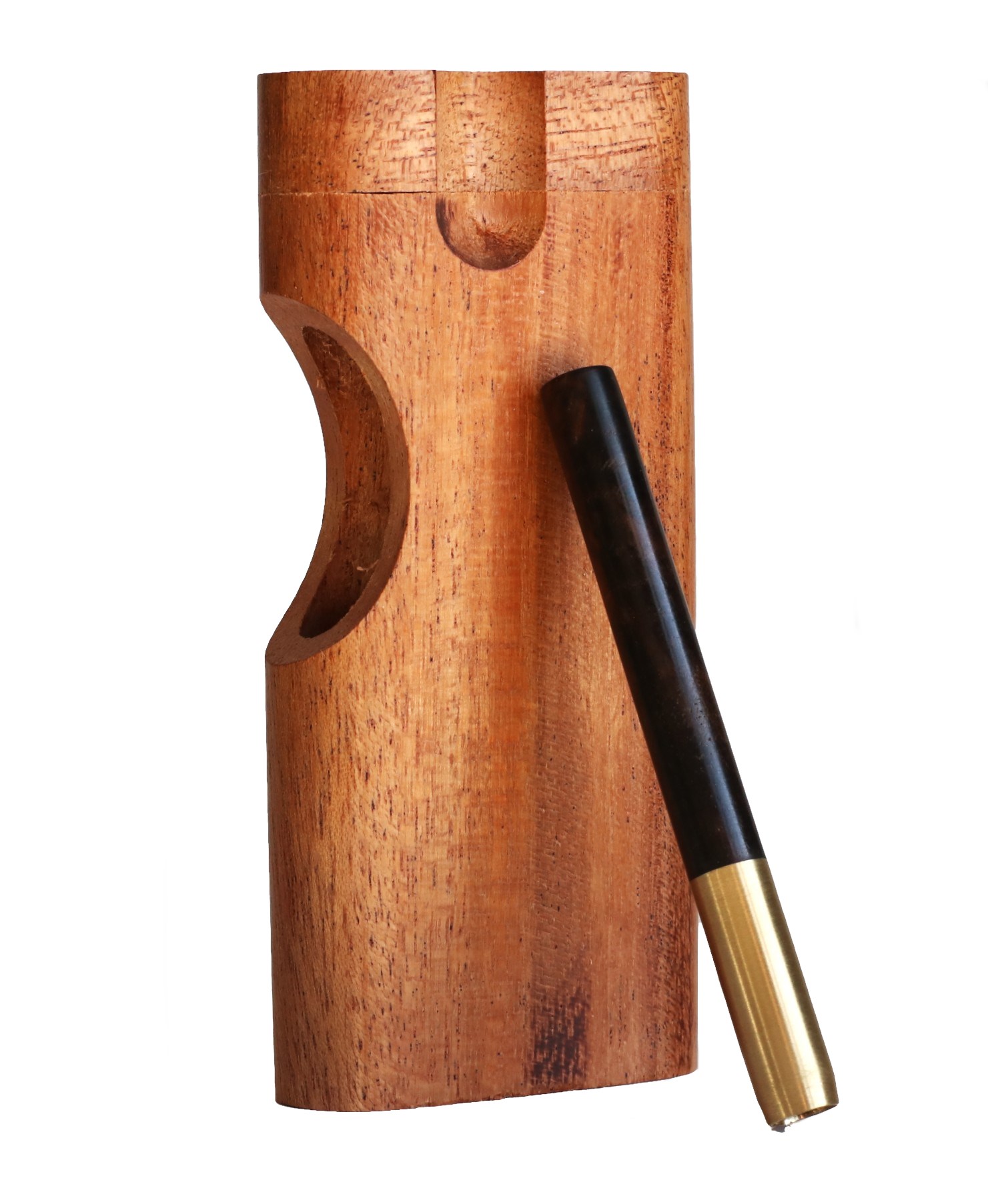 4" Mahogany Swivel Lid Dugout & One hitter pipe-American Made by Better Life-Locking Lid - Swivel Lid Cutaway Dugout by Better Life