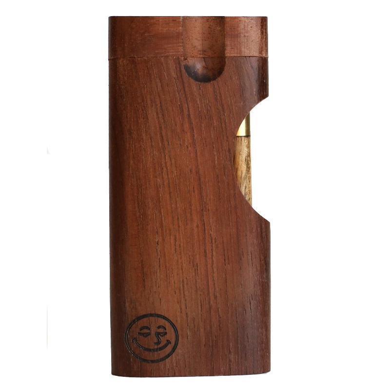 4" Walnut Swivel Lid Dugout & One hitter pipe-American Made by Better Life-Locking Lid - Swivel Lid Cutaway Dugout by Better Life
