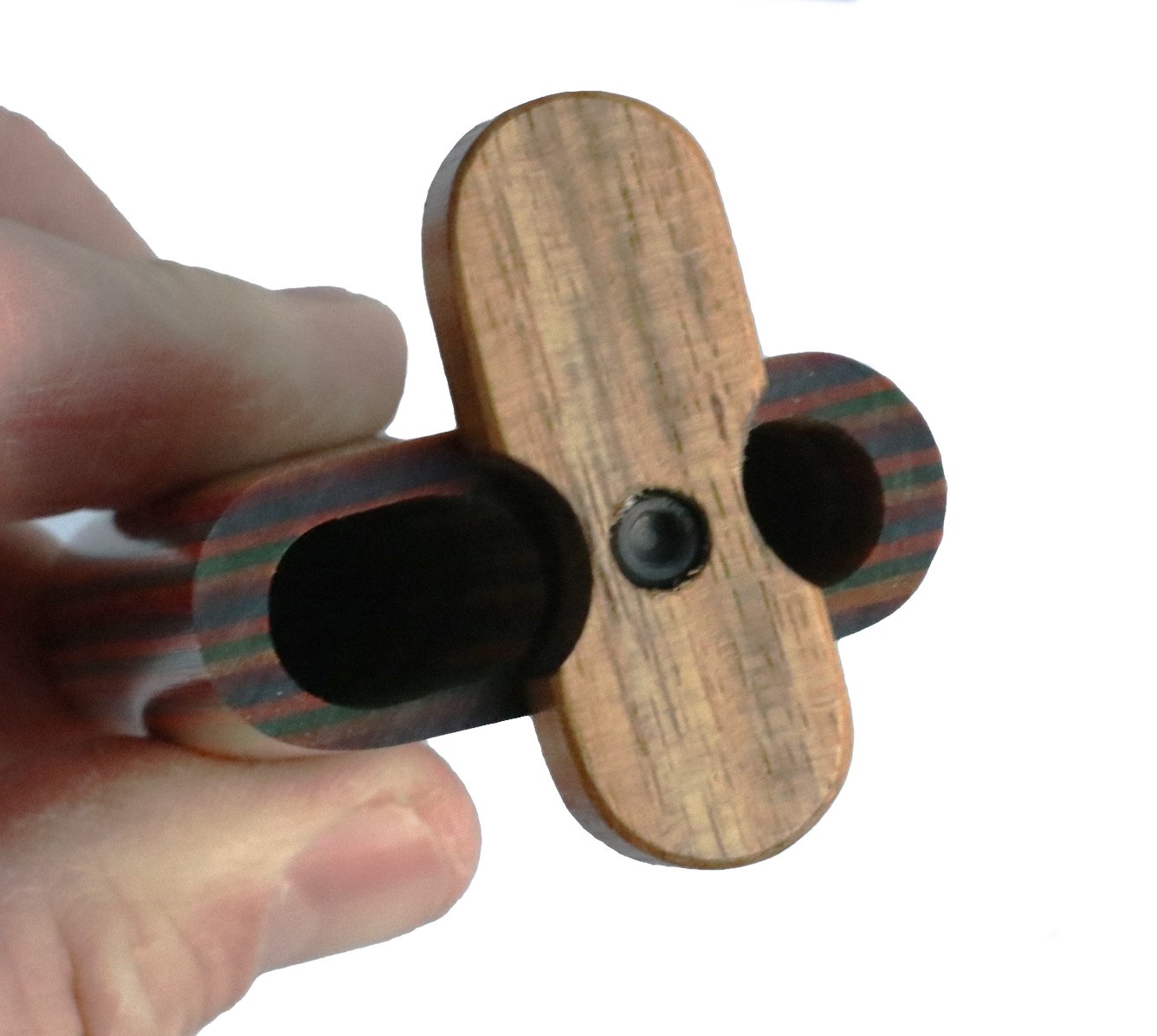 3" Swivel Lid Diamond Wood Dugouts & One Hitter Pipes-Colorful Small Stash Box