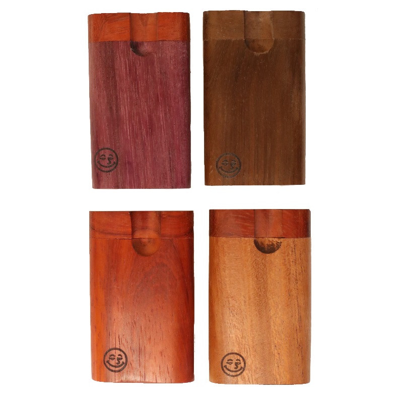 3" Exotic Wood Dugouts & One Hitter Pipe-American Crafted Small Stash Box by Better Life - Spring Loaded Scissors