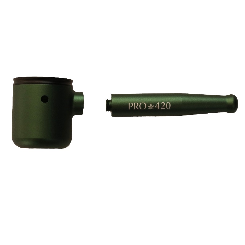PRO 420 Aluminum Alloy Pipe-Lifetime Use-Large Bowl-4.5" Length-Green Heavy Duty Smoking Pipe - PRO 420 Aluminum Alloy Cob Pipe
