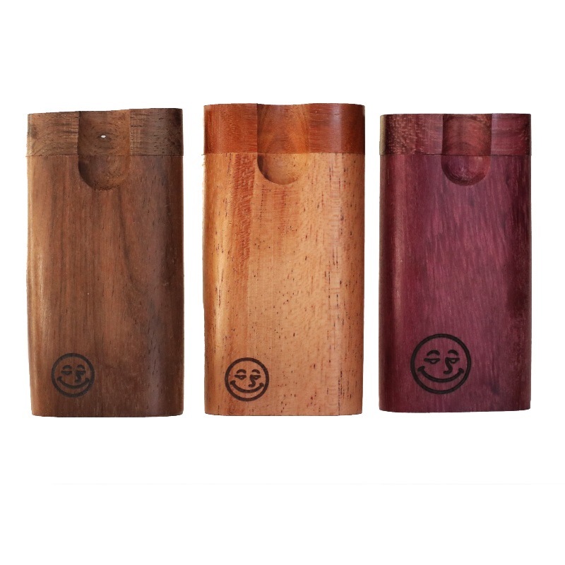 3" Micro Hitter Stash Boxes-Small Dugout & One Hitter Pipes - Small Walnut Dugout by Better Life