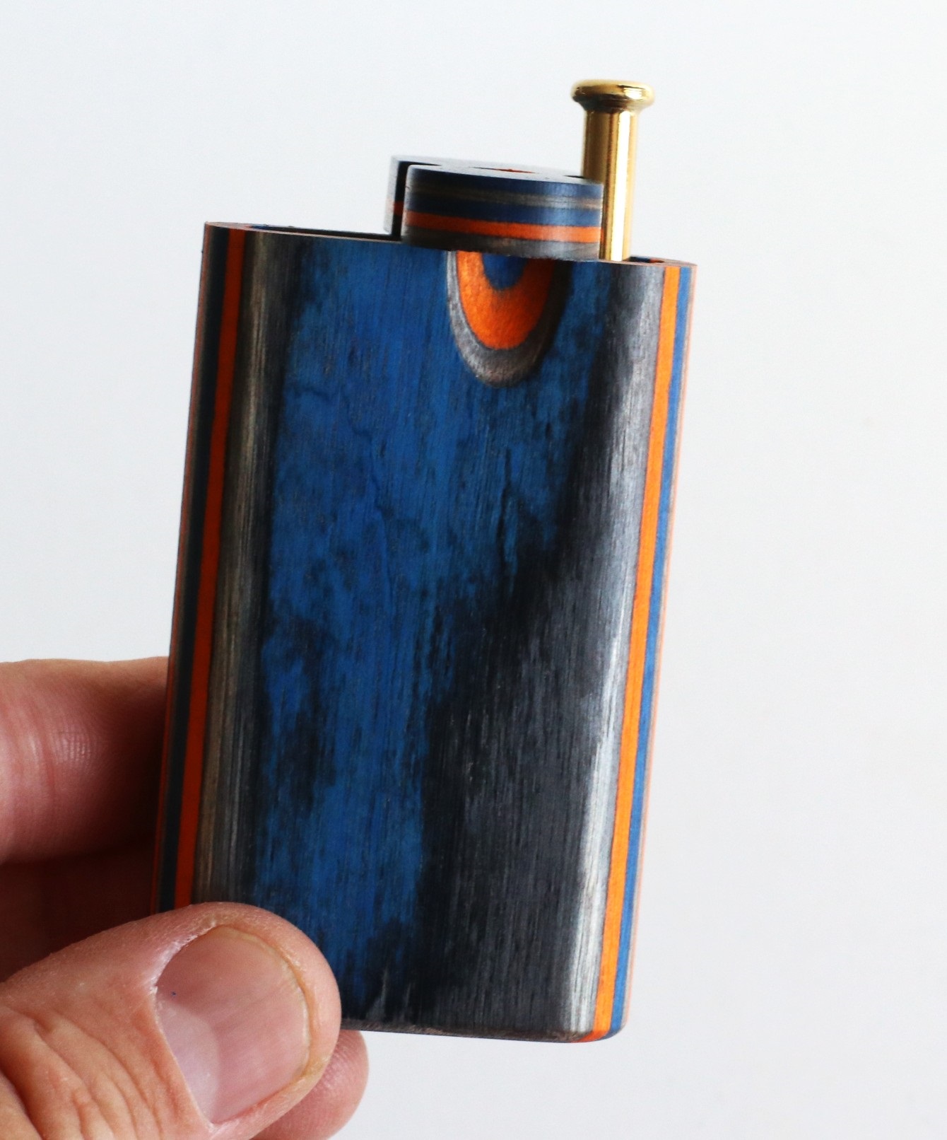 3" Swivel Lid Dugout & One Hitter Pipe-American Crafted Diamond Wood
