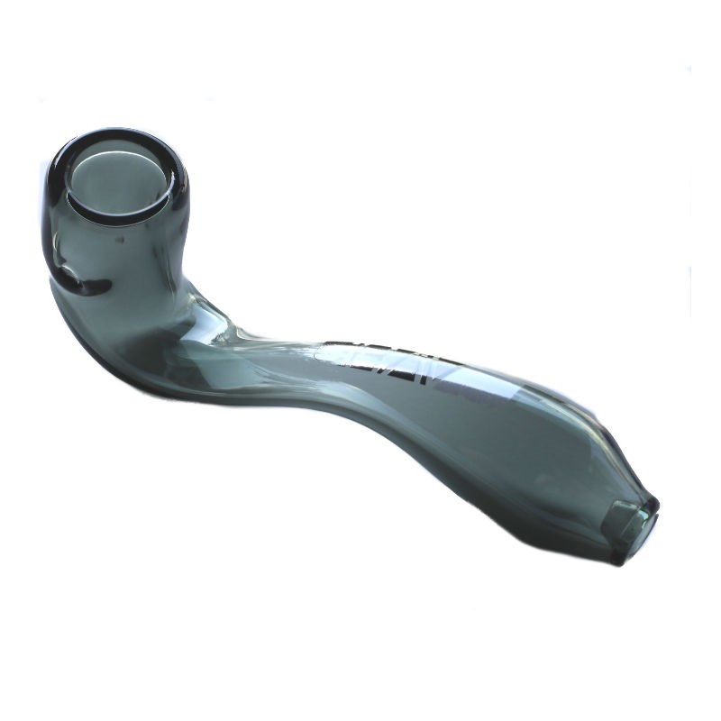 6" Grav Sherlock Glass Pipe-Clear Gray-Large Thick Glass Grav Smoking Pipe