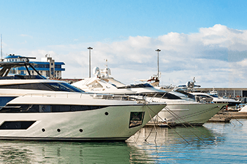 luxury yachts floating sea
