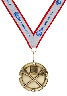 MDL-4 - Crossed Stick Mylar Lacrosse Medal ***AS LOW AS $2.90***