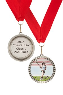MDL-FM- Female Mylar Lacrosse Medal ***SALE $3.45***