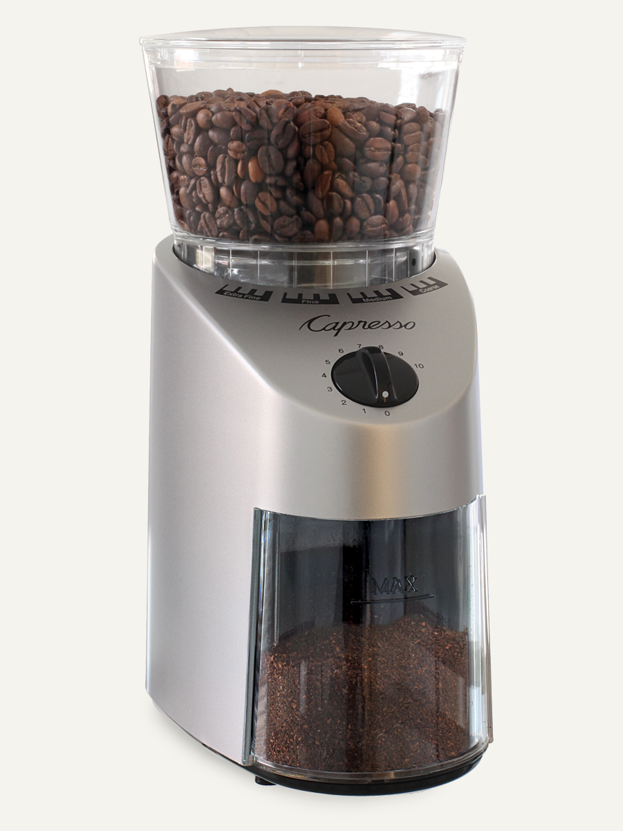 Carolina Coffee Capresso Infinity Conical Burr Grinder Sturdy ABS Housing - Stainless Finish
