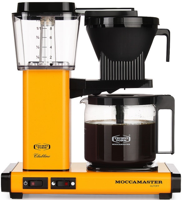 Carolina Coffee Technivorm Moccamaster KBGV Automatic Drip Stop Coffee Maker with Glass Carafe - Yellow Pepper 